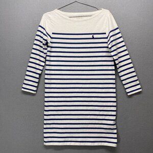 Polo Ralph Lauren Dress Womens Small Blue White Striped Preppy